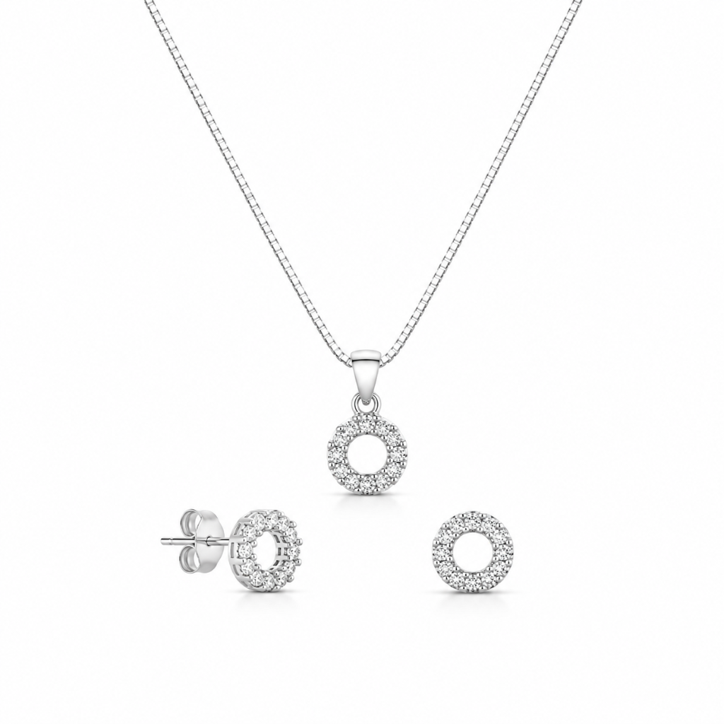 CONJUNTO ARO REDONDO VAZADO CRAVEJADO 6MM