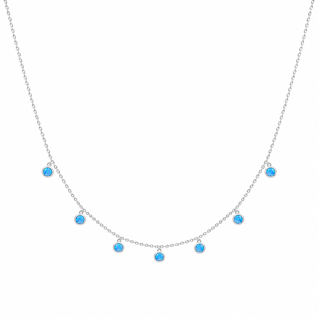 CHOKER PONTOS DE LUZ PENDURADOS OPALA 40+5CM