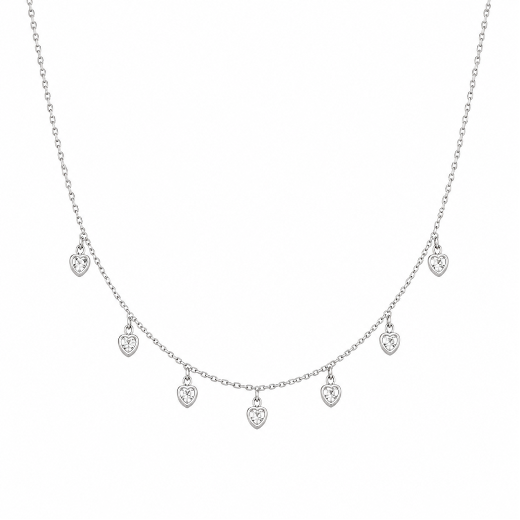 CHOKER PONTOS DE LUZ PENDURADOS CORACAO