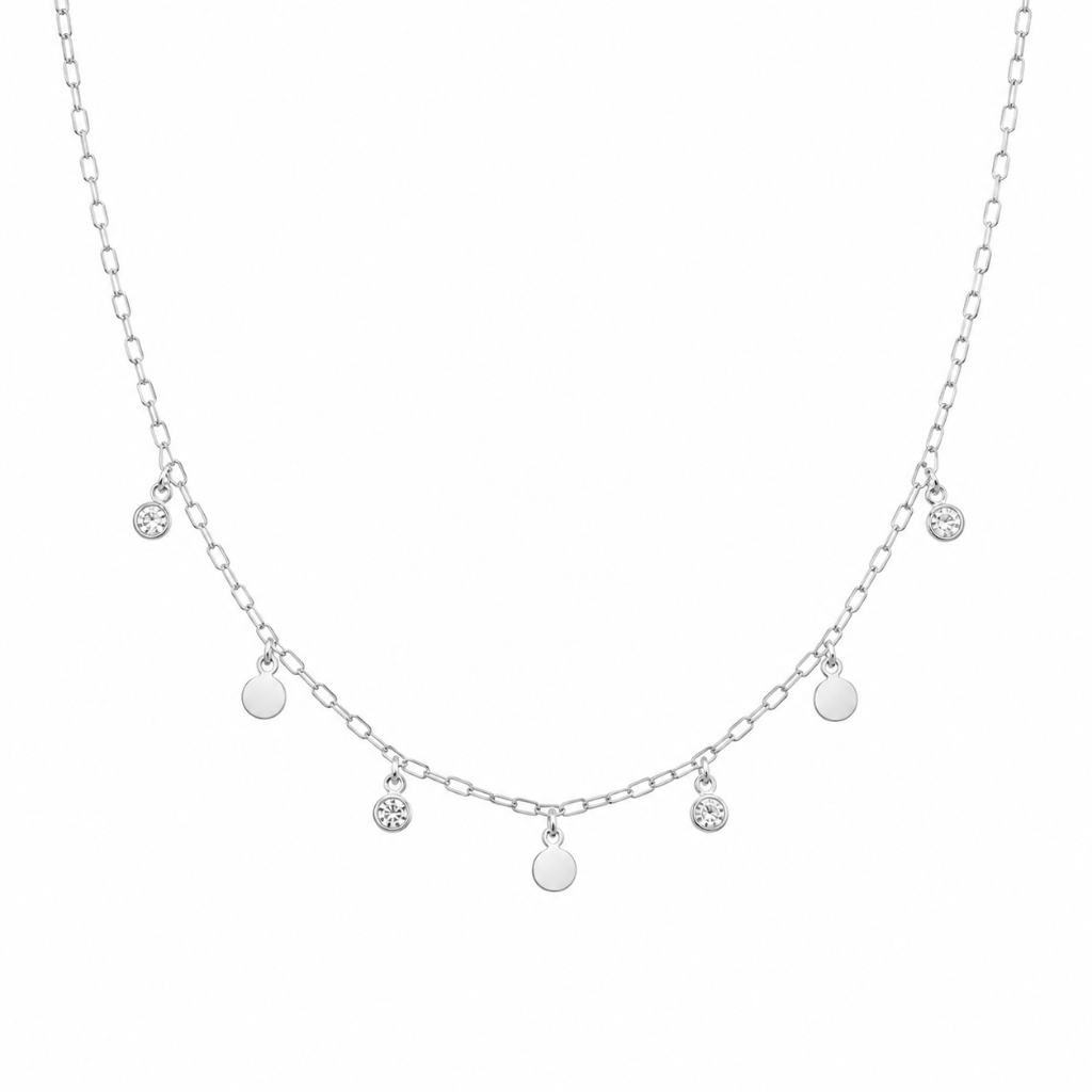 CHOCKER PONTOS DE LUZ/MEADALHAS PENDURADAS 40+5CM