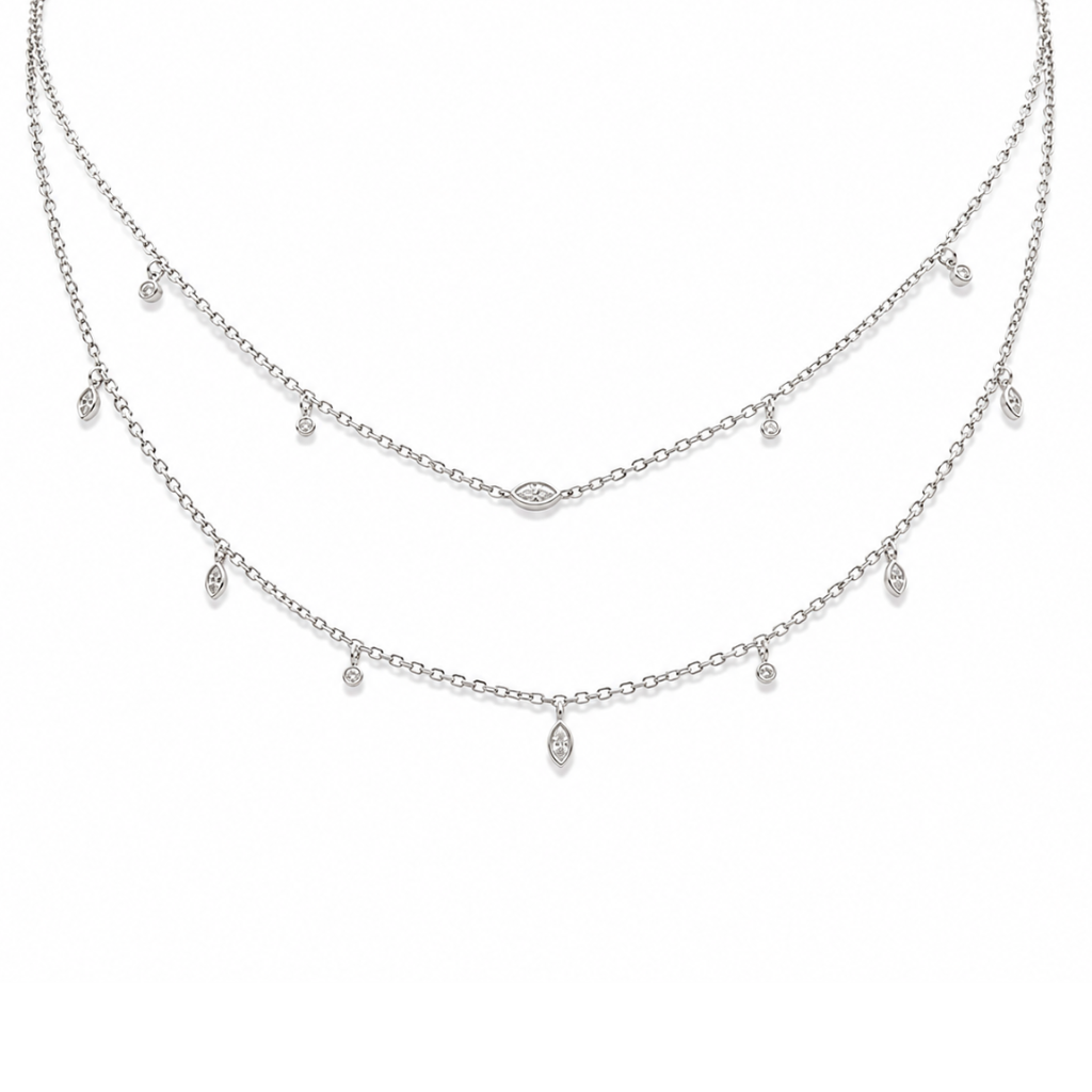 CHOCKER DUPLA PONTOS DE LUZ ASSIMETRICOS PENDURADOS 40+5CM