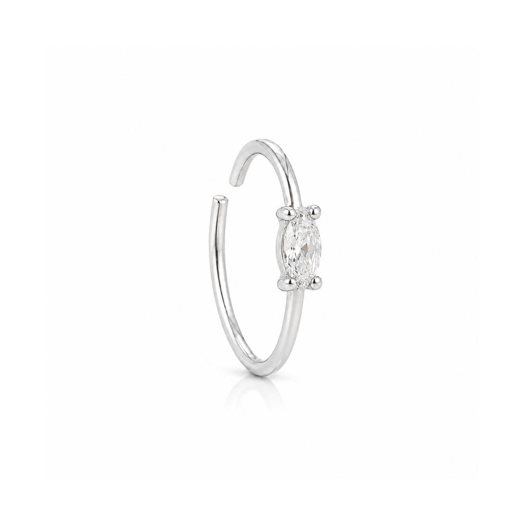 PIERCING HELIX LISO PONTO DE LUZ RETANGULAR 3MM