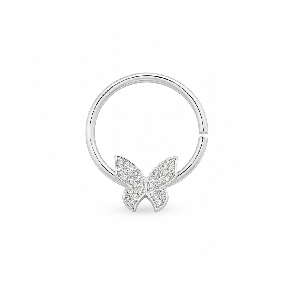 PIERCING BORBOLETA CRAVEJADA