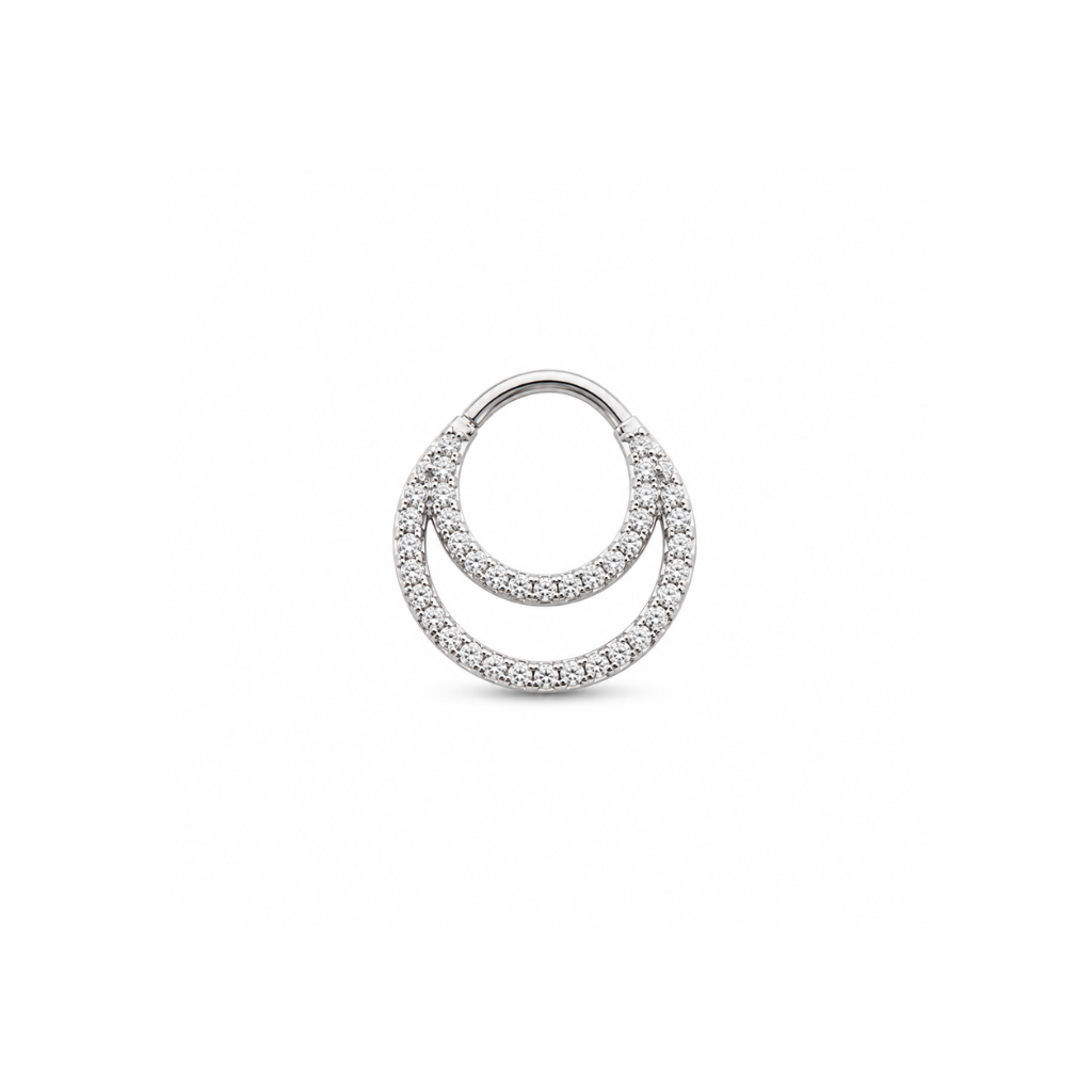 PIERCING ARGOLA ARO DUPLO CRAVEJADO
