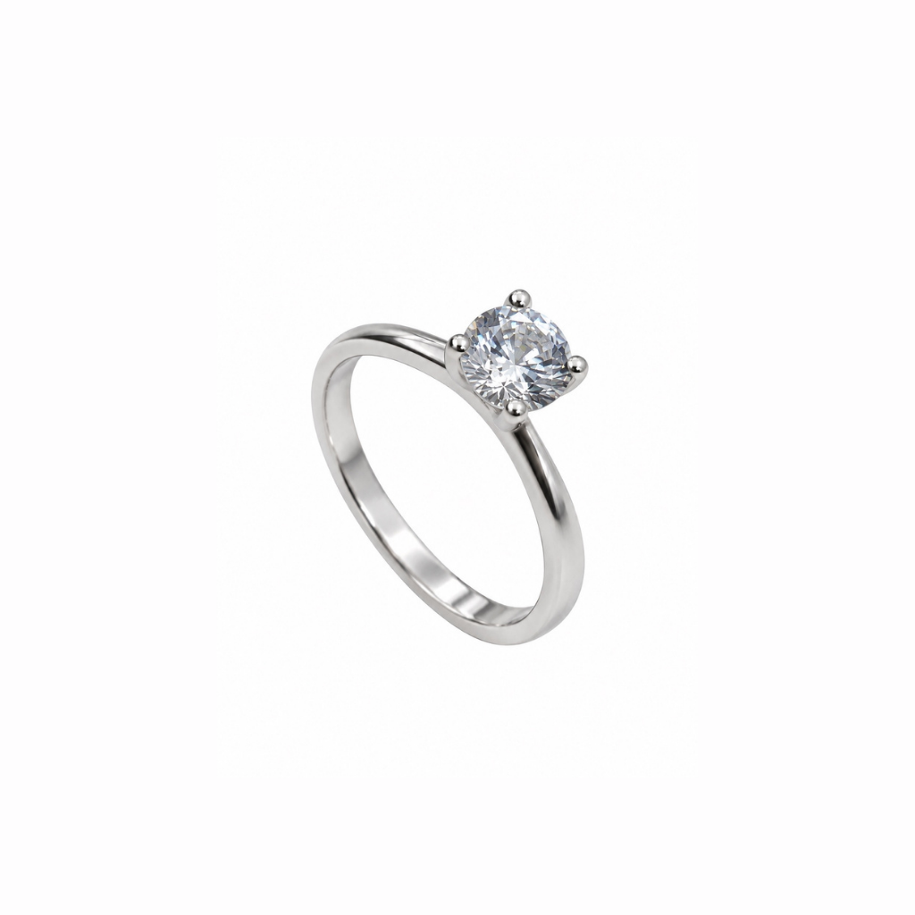 ANEL SOLITARIO LISO 4 GARRAS 7MM
