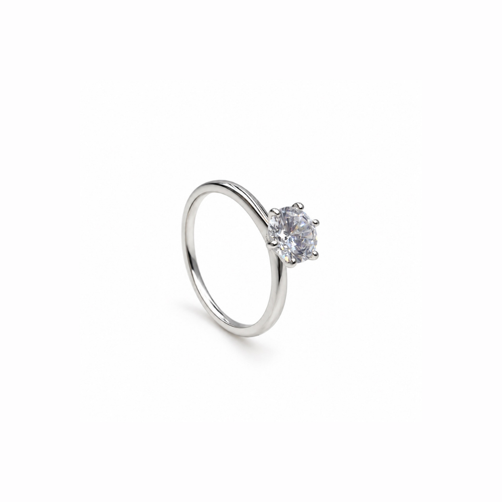 ANEL SOLITARIO LISO 6 GARRAS 7MM