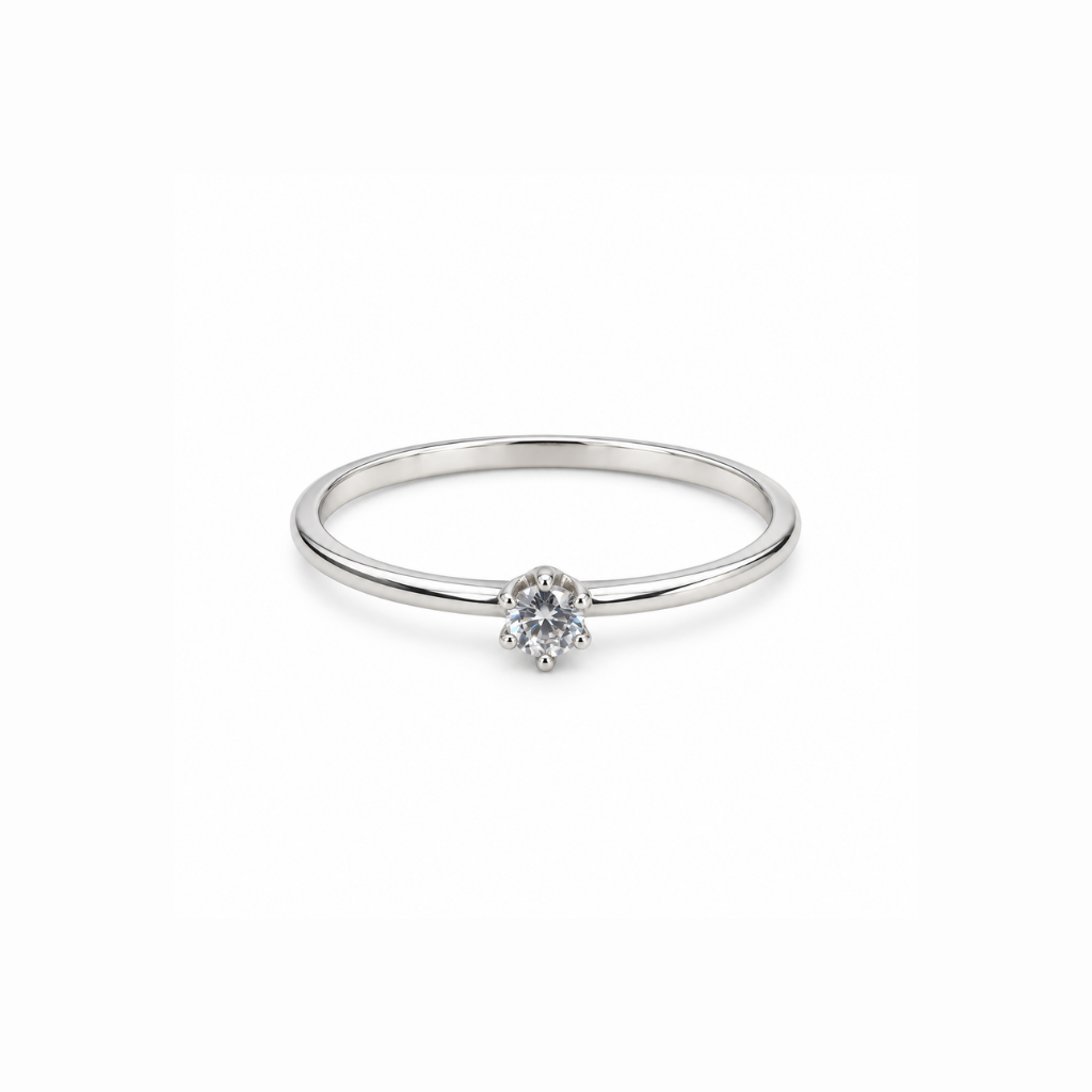 ANEL SOLITARIO LISO 6 GARRAS 3MM