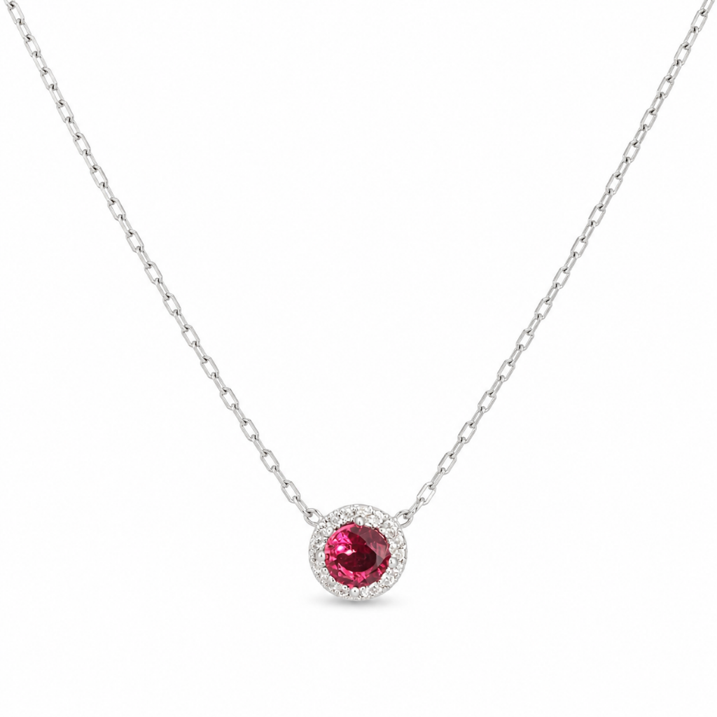 COLAR PONTO DE LUZ CRAVEJADO ROSA