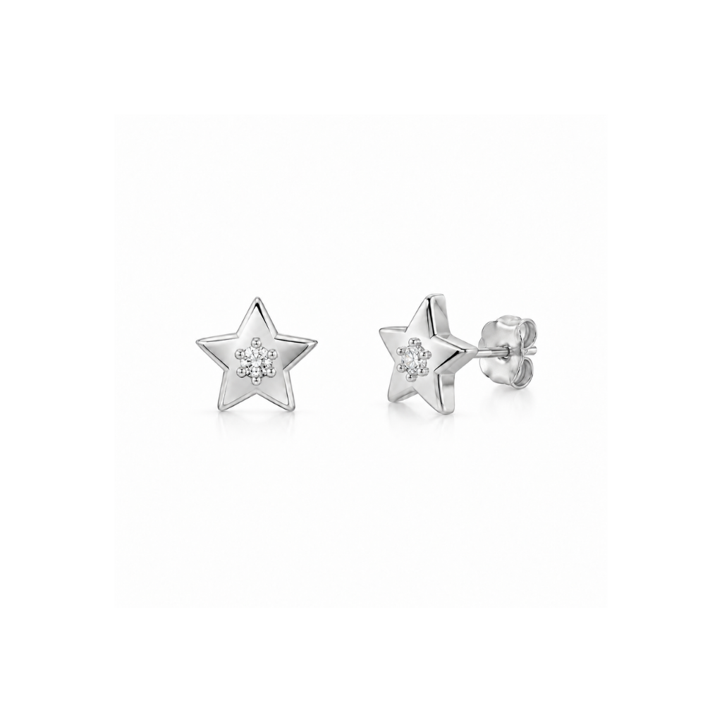 BRINCO ESTRELA LISA PONTO DE LUZ CENTRAL 5MM