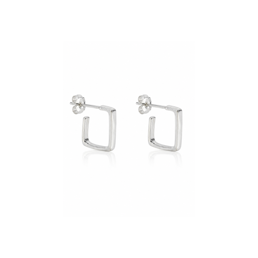 BRINCO MEIA ARGOLA QUADRADA 2MMX1,2CM