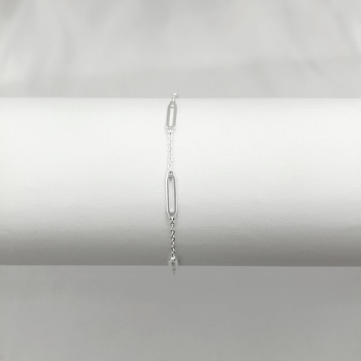 Pulseira Elos Rentagulares Liso Intercalados