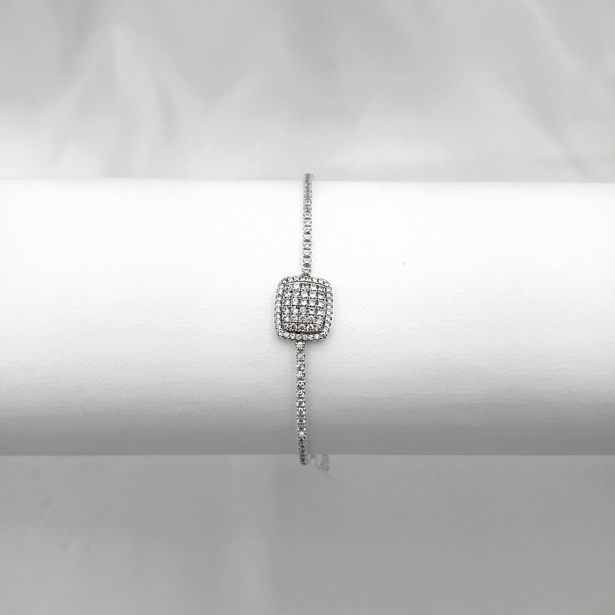 Pulseira Riviera 1,5mm Retangulo Cravejado