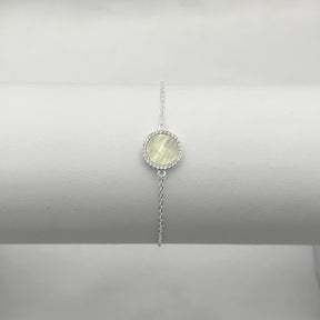 Pulseira Madreperola Redonda Central Cravejada