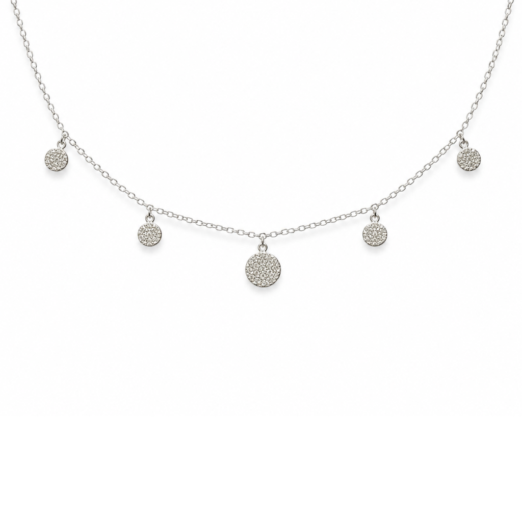 CHOCKER MEDALHAS CRAVEJADAS PENDURADAS 40+5CM