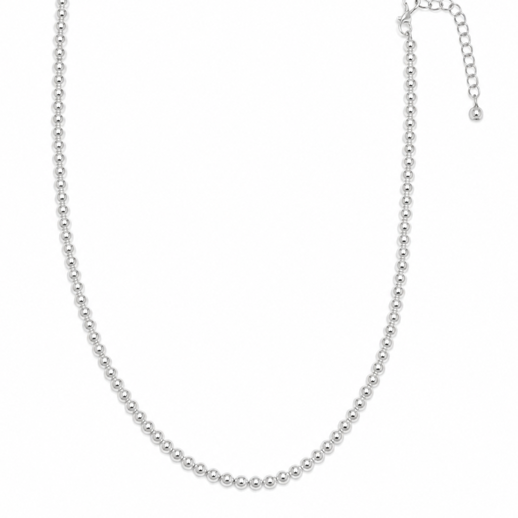 CHOKER BOLINHAS SEGMENTADAS LISA 4MM 35+5CM