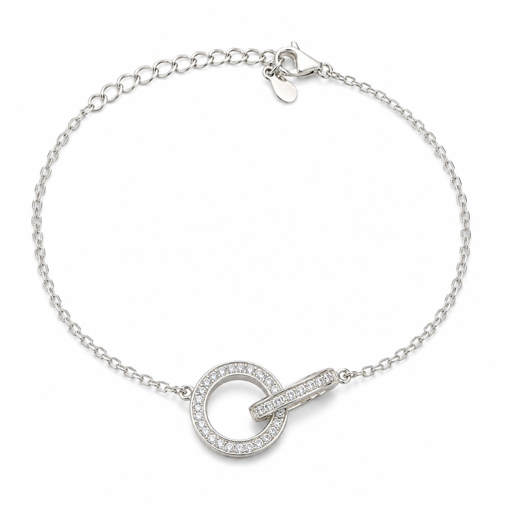 PULSEIRA ELO OVAL/ELO REDONDO CRAVEJADO