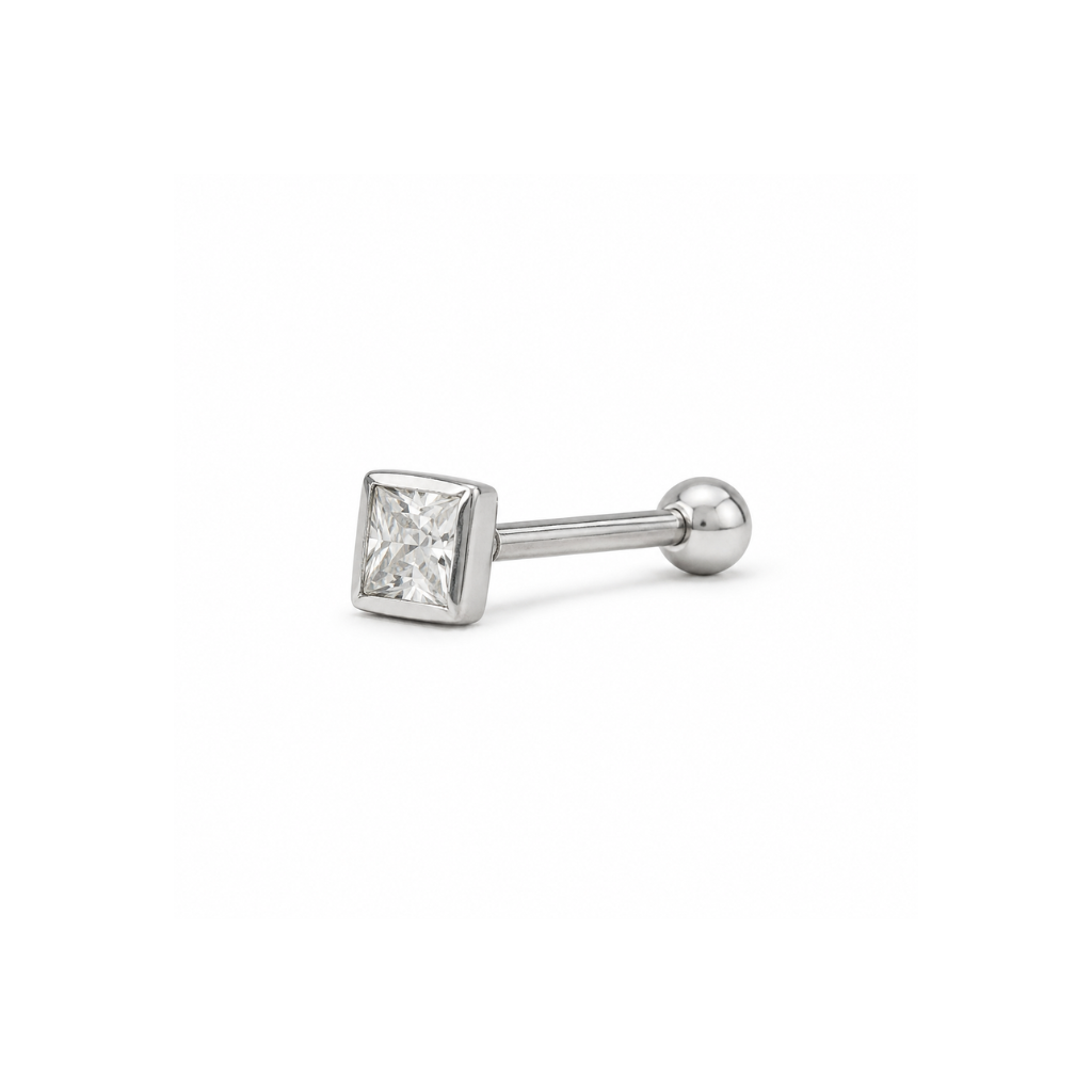 PIERCING PONTO DE LUZ QUADRADO 4MM