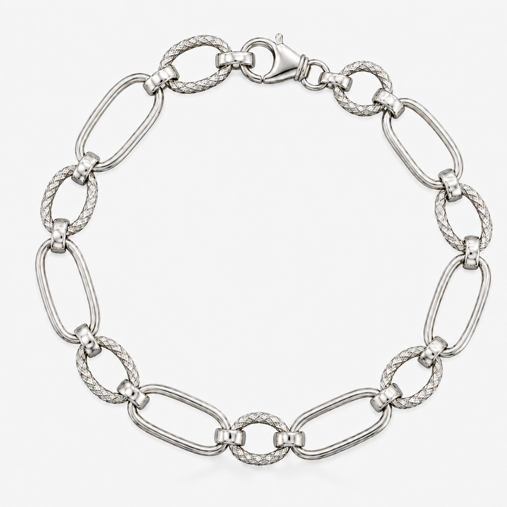 PULSEIRA ELOS OVAIS ALONGADOS LISO/ELOS OVAIS TEXTURIZADOS