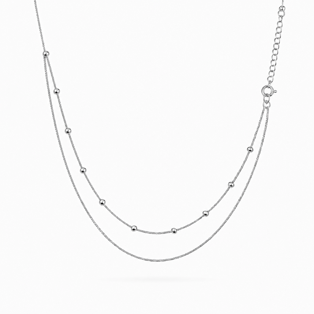 CHOKER 2 FIOS VENEZIANA/VENEZIANA COM BOLINHAS 40+5CM