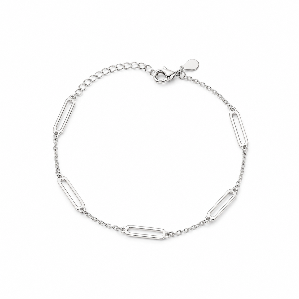 PULSEIRA ELOS RETANGULOS/ FIO CARTIER
