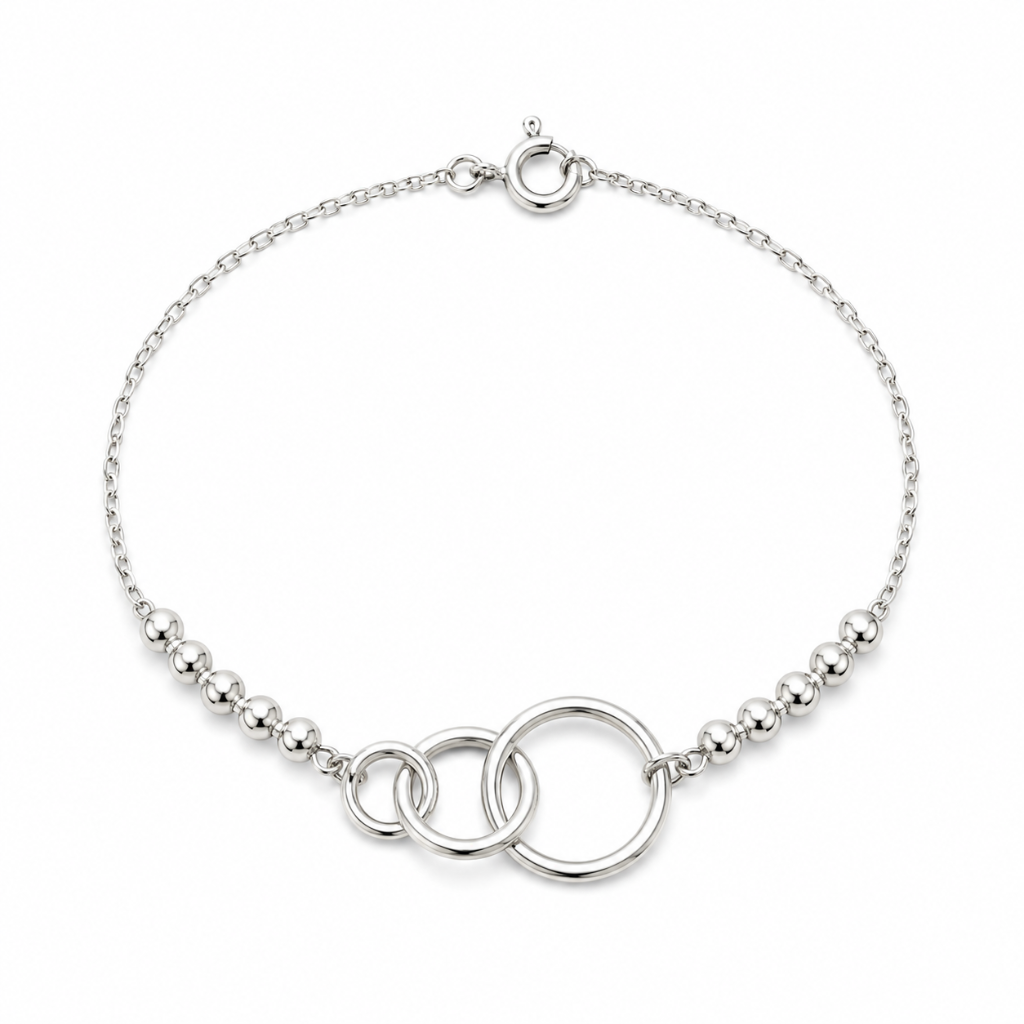PULSEIRA ELOS REDONDOS ENTRELACADOS/BOLINHAS LISA