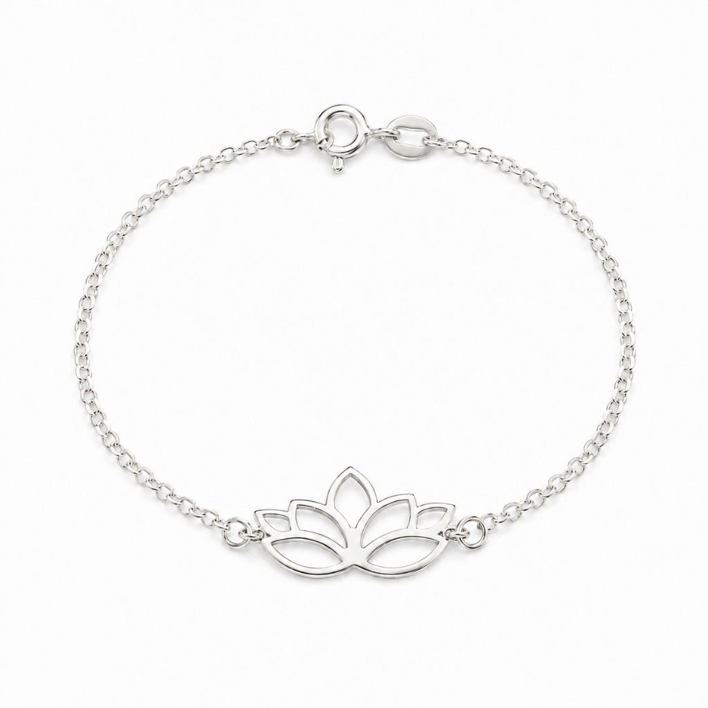 PULSEIRA EM ELOS/FLOR VAZADA CHAPINHA LISA