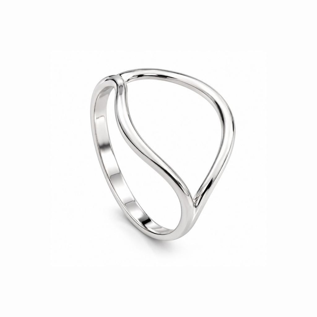 ANEL OVAL 2 AROS VAZADO LISO