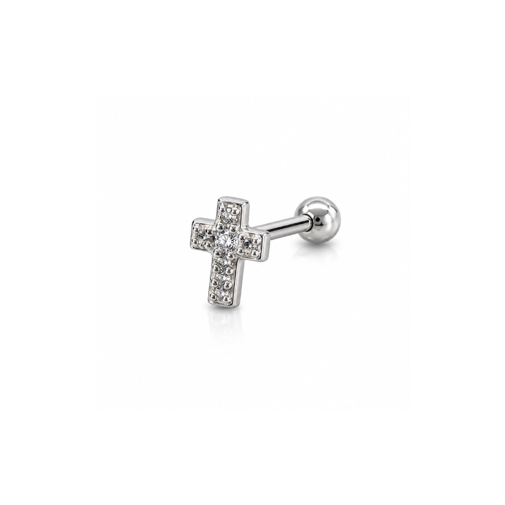 PIERCING CRUZ PEQUENA CRAVEJADA se