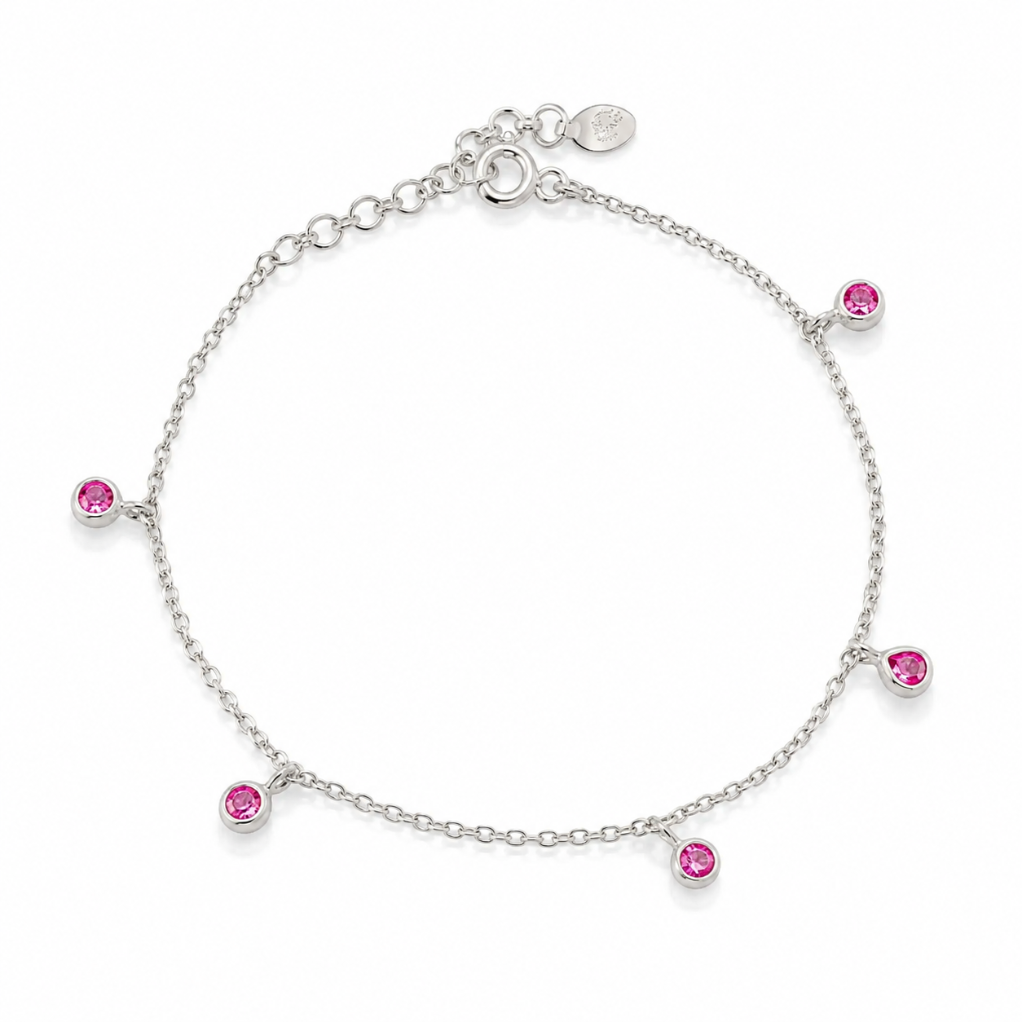 PULSEIRA PONTOS DE LUZ PENDURADOS ROSA PINK
