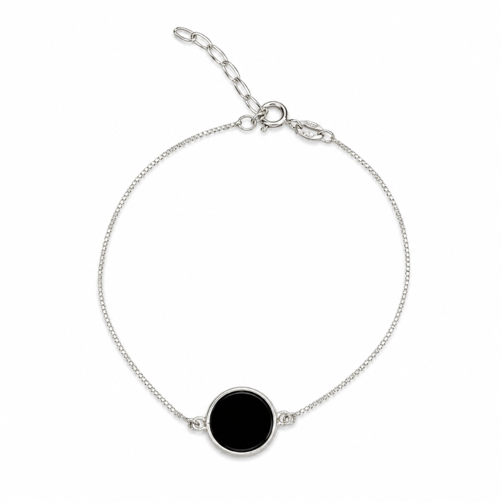 PULSEIRA PEDRA ONIX REDONDA LISA