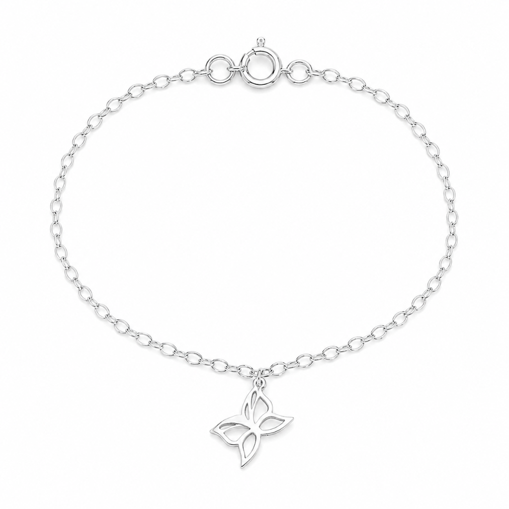PULSEIRA EM ELOS/BORBOLETA ALONGADA CHAPINHA VAZADA