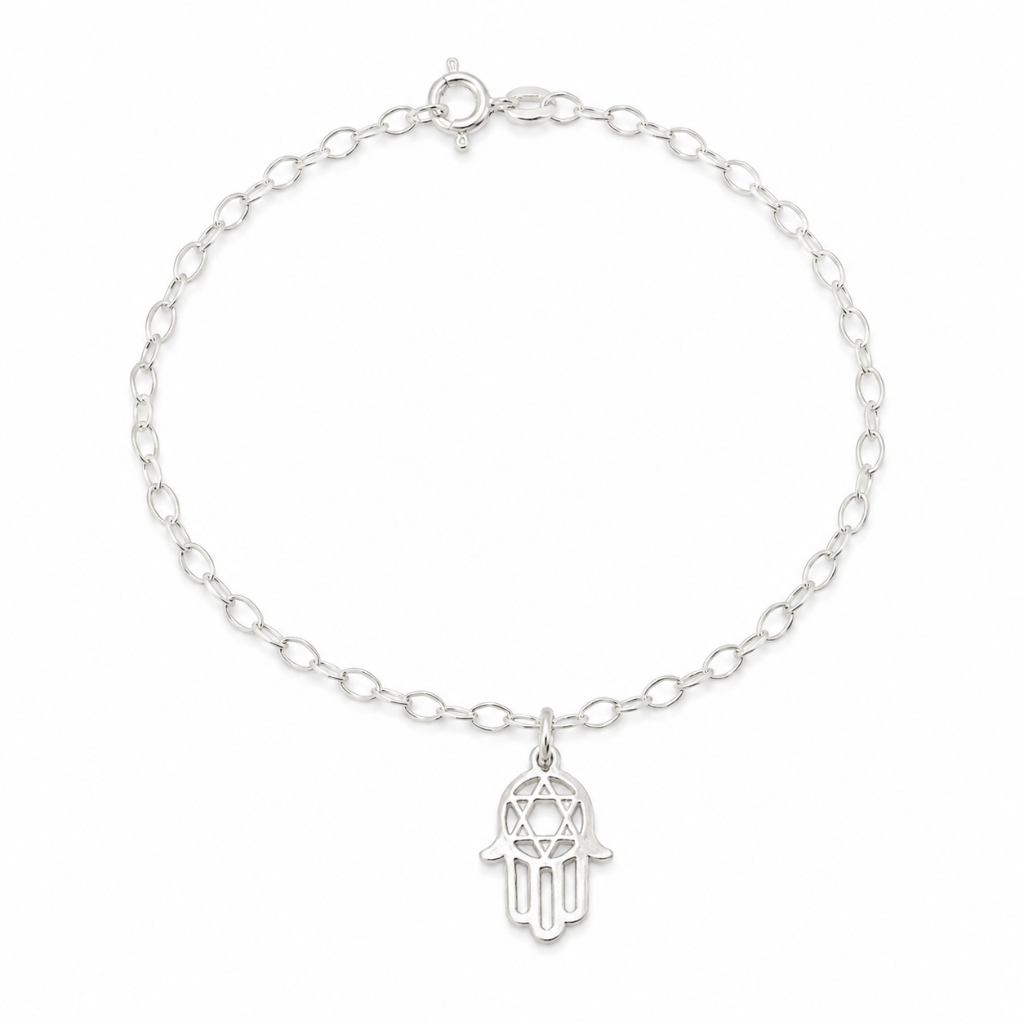 PULSEIRA ELOS PINGENTE MAO DE FATIMA CHAPINHA