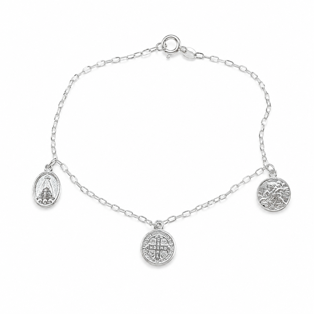 PULSEIRA 3 MEDALHAS (SAO JORGE/SAO BENTO/SAO JORGE)