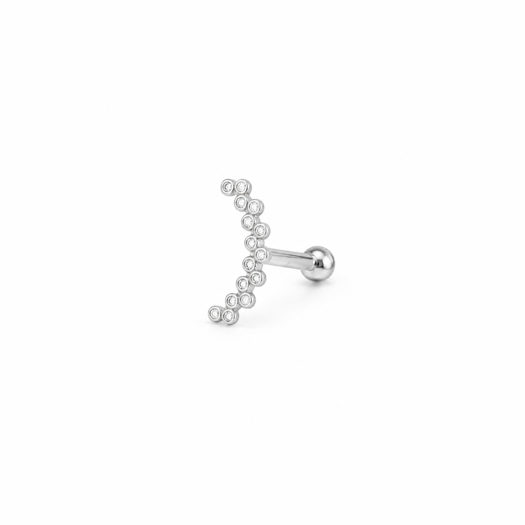 PIERCING RAMO CURVADO PONTOS DE LUZ SEGMENTADOS