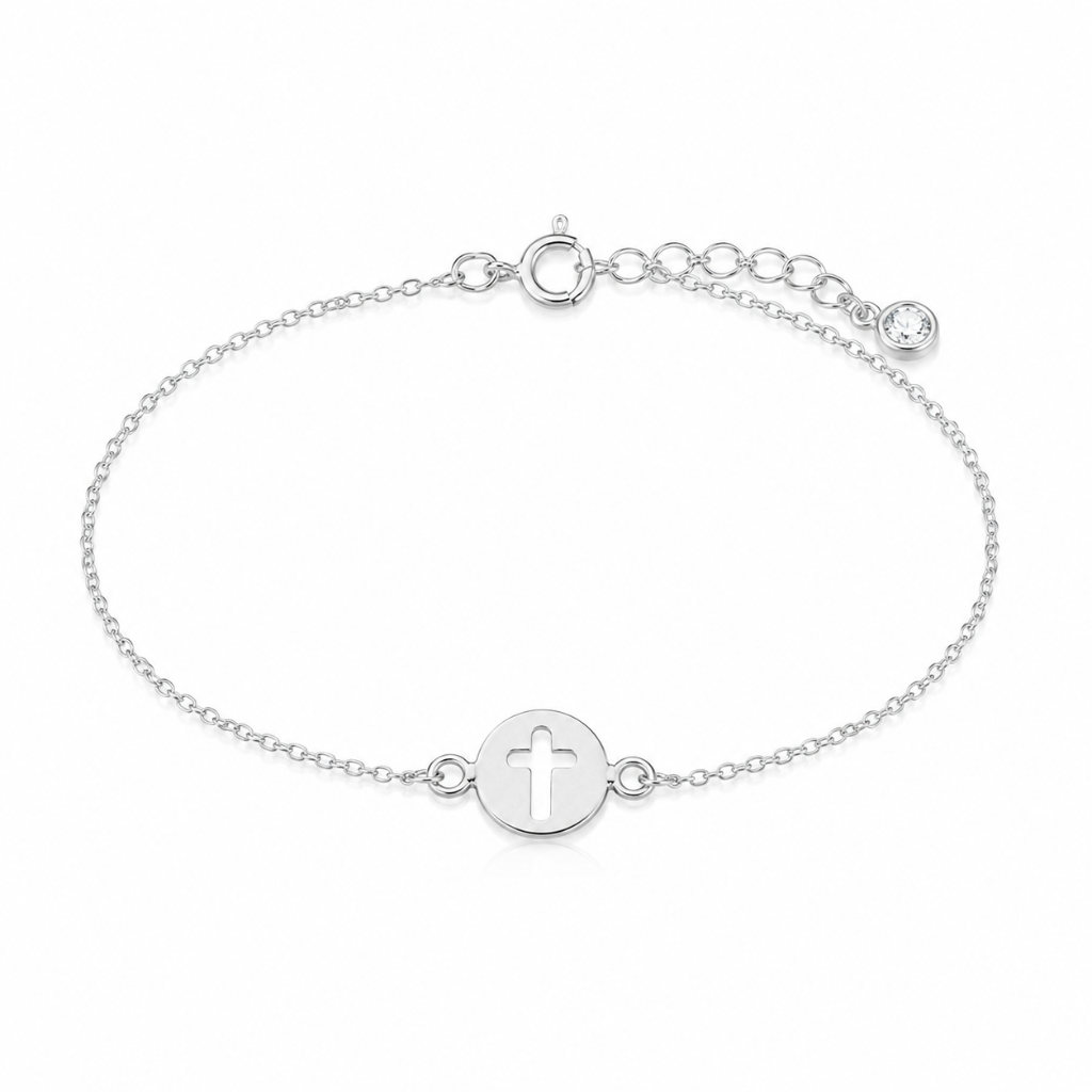 PULSEIRA MEDALHA LISA CRUZ VAZADA