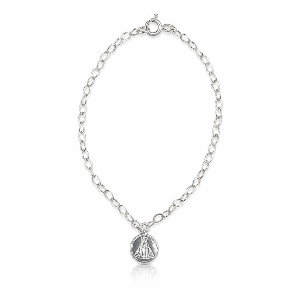 PULSEIRA EM ELOS/MEDALHA NOSSA SENHORA BS