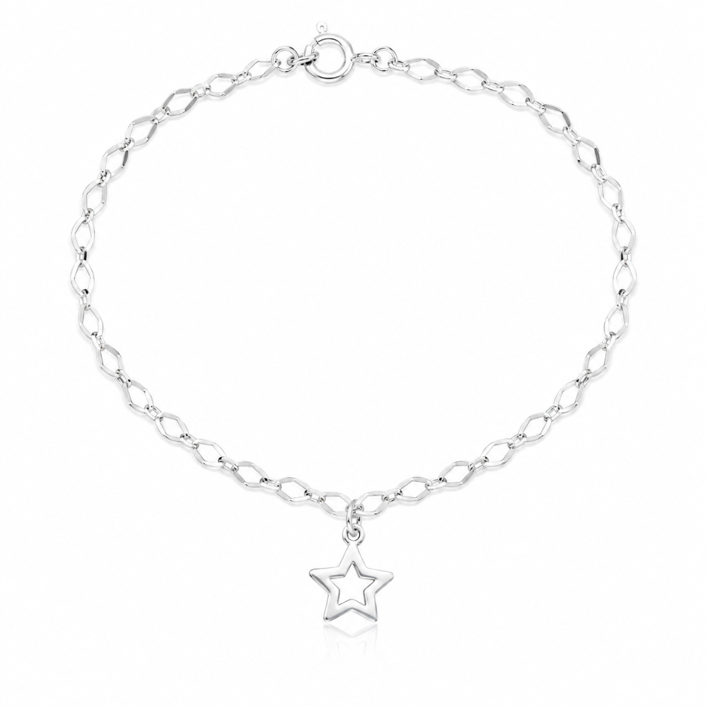 PULSEIRA EM ELOS/ESTRELA CHAPINHA VAZADA