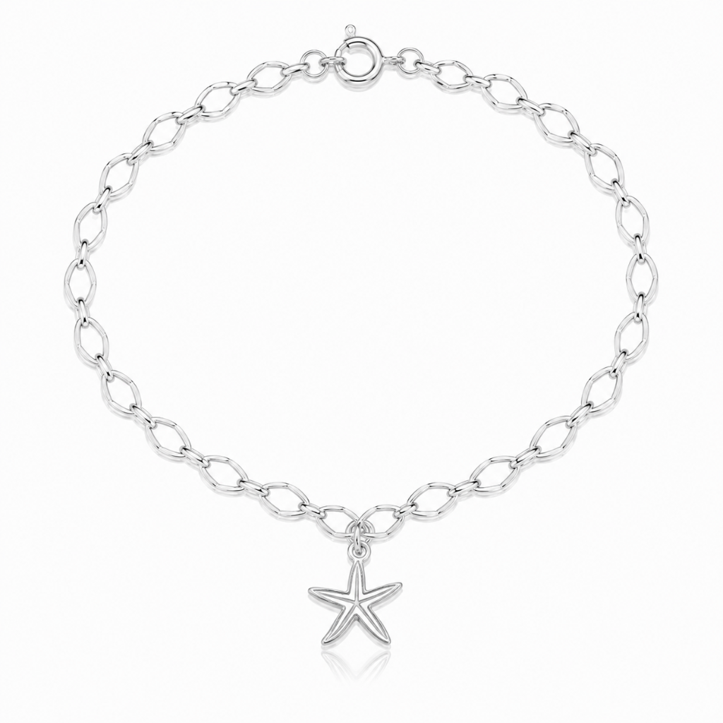 PULSEIRA EM ELOS/ESTRELA CHAPINHA PENDURADA