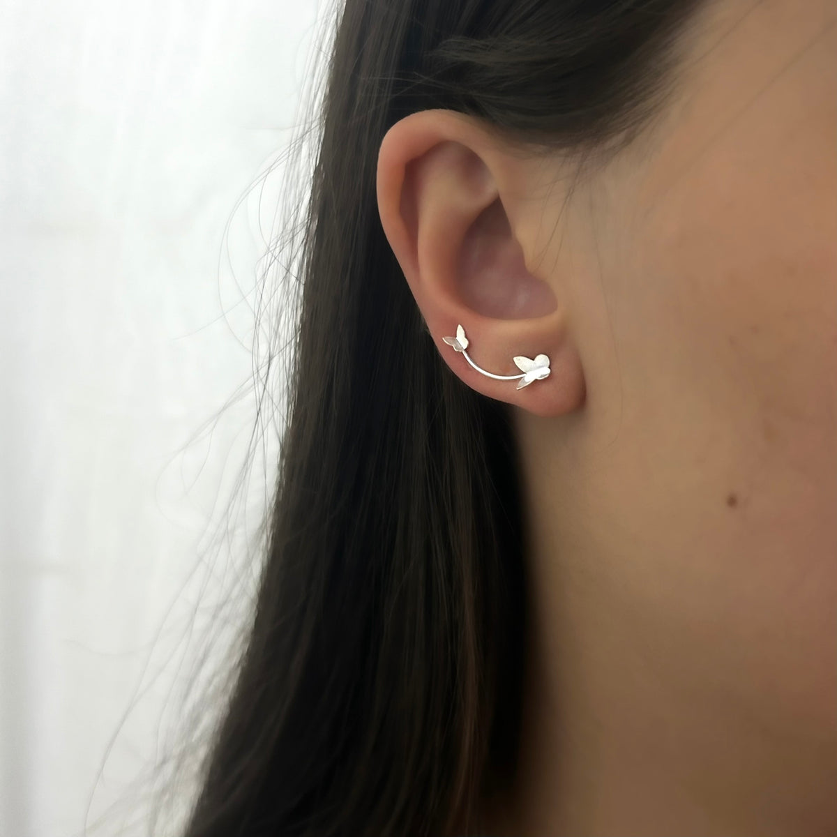 Brinco Ear Cuff Borboleta Origami Liso
