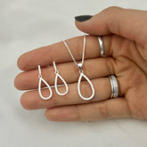 Conjunto Gota Vazada Cravejada 45cm