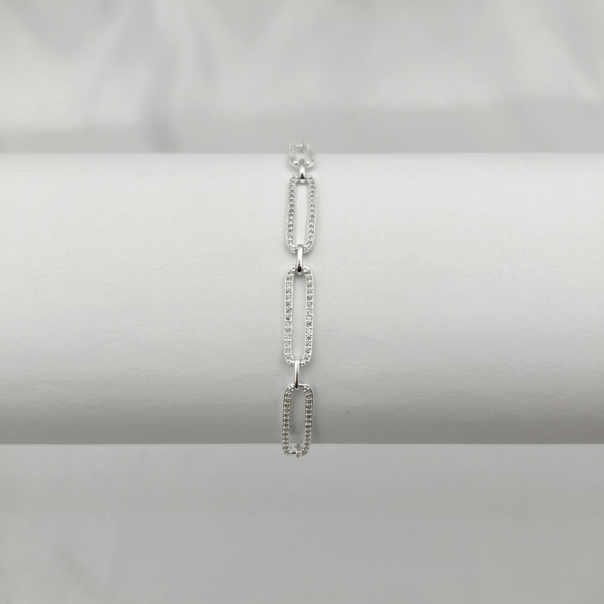 Pulseira Elos Retangulares Cravejados
