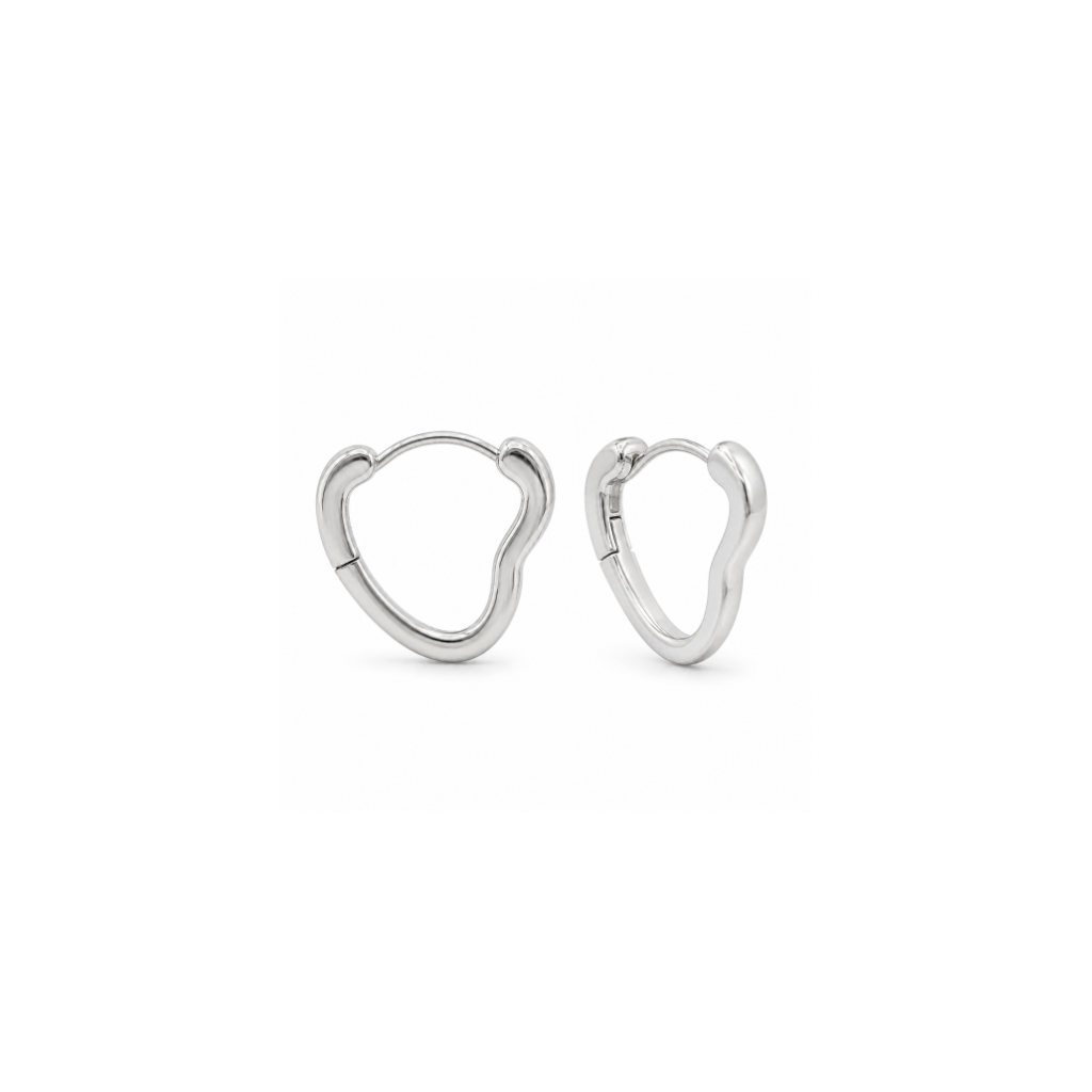 ARGOLA ARO QUADRADO CORAÇÃO LISO 2MMX9MM