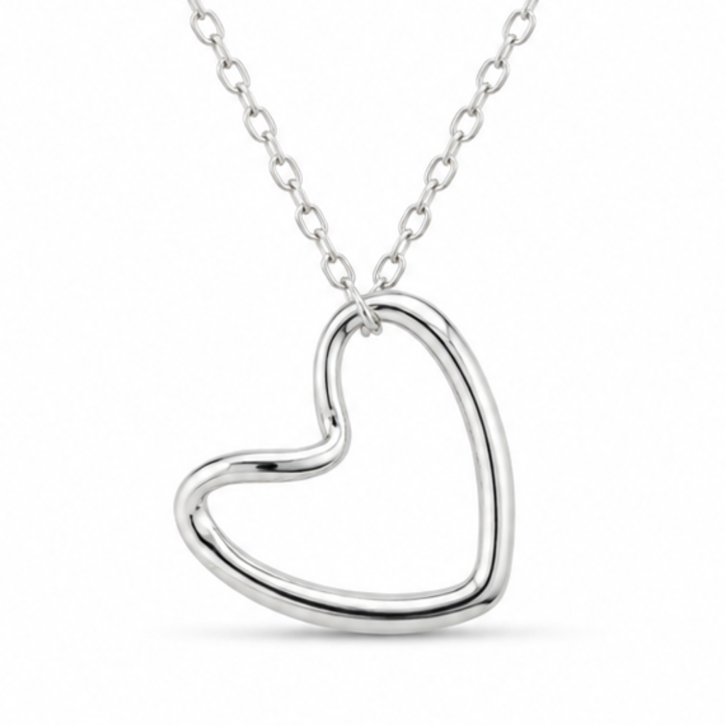 COLAR CORAÇÃO LISO VAZADO