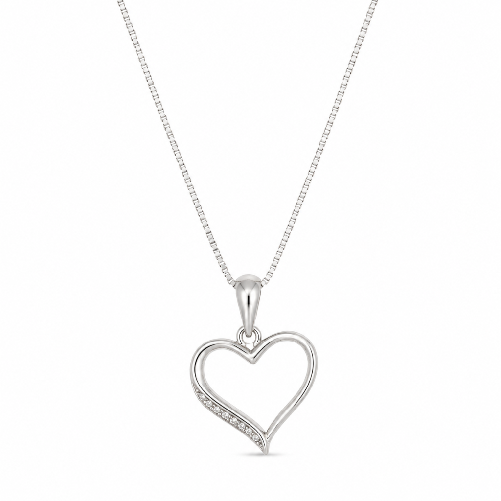 COLAR CORAÇÃO VAZADO CRAVEJADO/LISO 1,4CM
