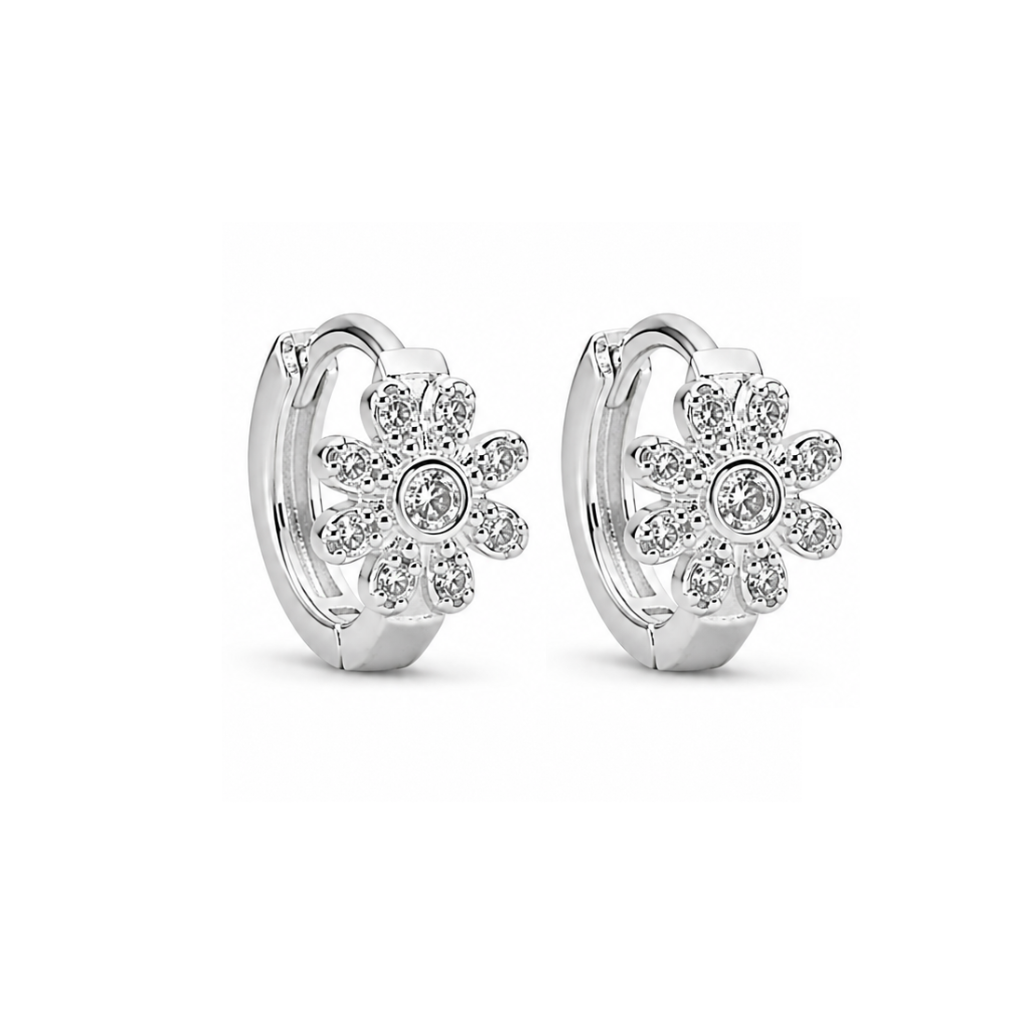 ARGOLA LISA FLOWER CRAVEJADA 1,2CMX7MM